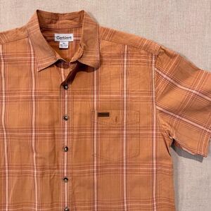 Carhartt Men’s XL Plaid Button-Up Shirt 100% Cotton Rust Orange Check Workwear